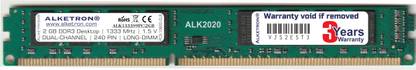 Alketron RAM DDR3 2 GB (Dual Channel) PC (2GB - DDR3 RAM 1333MHz - CL9 - LONG DIMM(UDIMM))