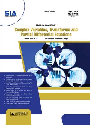 Complex Variables, Transforms And Partial Differential Equations, B.Tech II-Year I-Sem (Common To ME And CE) R19, JNTU-Anantapur, 2020-21 Edition