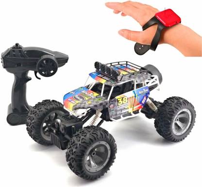 QBIC 1:12 RC Stunt Cross Country Racing Car 4WD 2.4GHz Off-Road RC Crawler Dual Remote Control Deformation Watch Induction Gesture Control Drift High Speed RC Racing Car for Kids & Adults