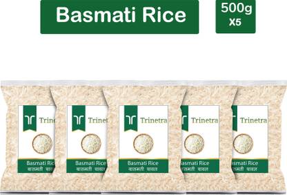Trinetra Best Quality Basmati Rice-500gm (Pack Of 5) Basmati Rice (Long Grain, Raw)