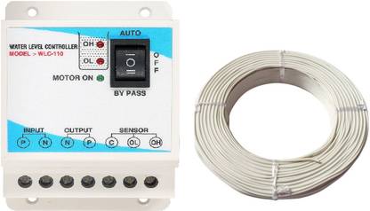 HASTECH Single Phase Fully Automatic Water level Controller with 0.5*3 Core Sensor cable 20 Meter Wired Sensor Security System