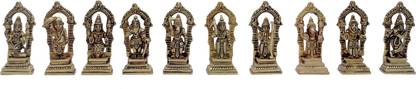 B H A R A T H A A T Dashavataram Ten Incarnations Avatars in Fram Kaman of Lord Vishnu Dashavatara All Avtar Statues Dashavatar Brass Idol Murti for Home Mandir Puja Temple Pooja Handicraft ArtBH07244 Decorative Showpiece  -  7.62 cm