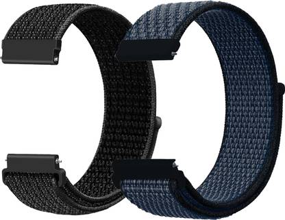 3Tree Nylon Sport Loop Smart Wrist Bands Strap for Samsung Galaxy Watch 3 41mm/ Samsung Galaxy Watch 42mm/ Samsung Galaxy Watch Active 40mm/ Gear S2 20mm (Pack of 2-Combo Reflective Black & Hyper Grape) Smart Watch Strap