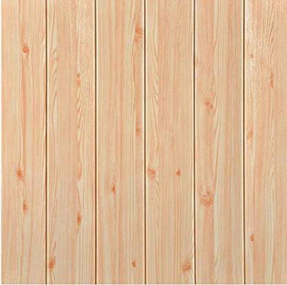 ODELEE 77 cm 3D PINE WOODEN SUNMICA WALL STICKER 70 X 77 CM PCK 5 Self Adhesive Sticker