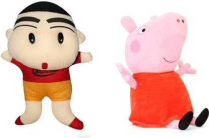 Nihan Enterprises  Soft Lovable Hugable Combo Chinchan With Pippa - 30 Cm  (Multicolor)  - 30 cm