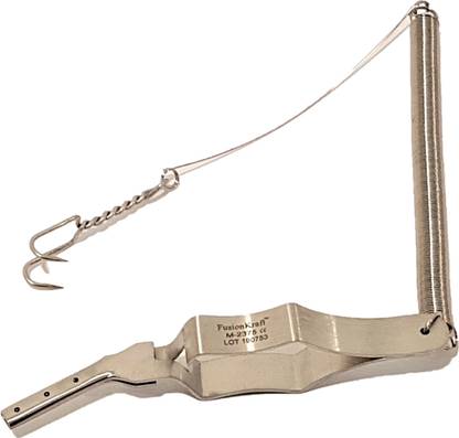 FusionKraft Yasargil Galea Fixation Spring Hook (for Cranial Galea Fixation) (Fish Hook), with Clamp, Spring & Double Prong Sharp Hook, 31cm Surgical Hook