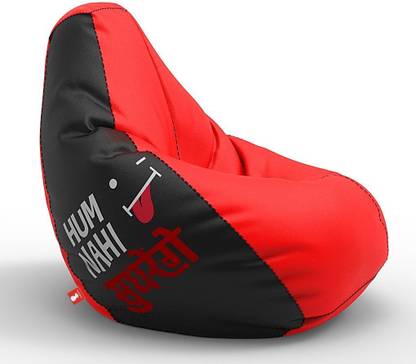 ComfyBean XL Designer Bean Bag Filled with Beans - Ham Nahin Sudhrenge Teardrop Bean Bag  With Bean Filling