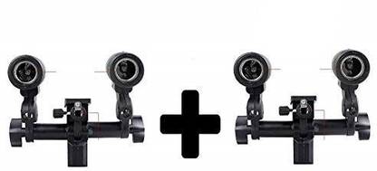 Hiffin E27 2 in 1 Set of 2 Pcs Photo Studio Bulb Holder Base Socket Lamp Bulb Holder Adapter for Photo Video Studio Softbox Video Light - Black Camera Rig