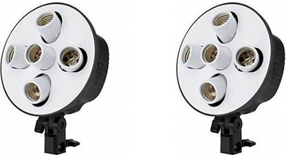 Hiffin 5 in 1 E27 Photo Studio Bulb Holder Base Socket Lamp Bulb Holder Adapter for Photo Video Studio Softbox Video Light - Black( PACK OF 2 PCS ) Camera Rig