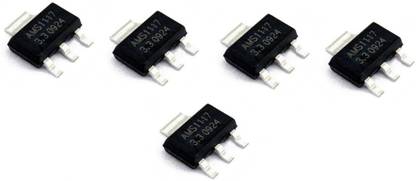 Technical hut 5 Pieces AMS1117-3.3V, 1A, SOT-223 Voltage Regulator IC Electronic Components Electronic Hobby Kit