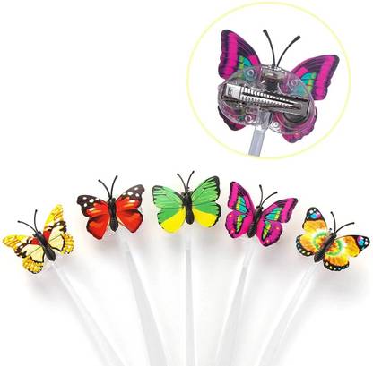 9Up Butterfly Hair Clips for Kids Party, Led Light Fiber Optic Hair Braid Barrettes Pack of 4