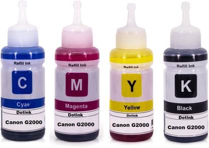 verena for Canon G2000 Dye Ink Compatible for Canon G1000, G1010, G2000, G2010, G3000, G3010, G4000, G4010 & 6070 Inkjet Printer (4*70 ml) GI-790 Ink Code Black + Tri Color Combo Pack Ink Bottle