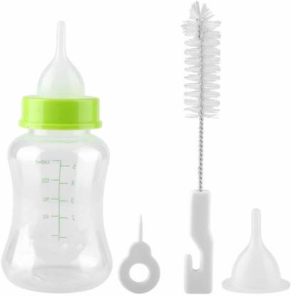 BLACK DOG Milk Feeding Bottle Nursing Kit 150 ml Set for Puppy, Puppies, Cats, Dog, Kitten, Rabbit (Color May Vary) (Milk Bottle (150ML) Round Plastic Pet Bottle