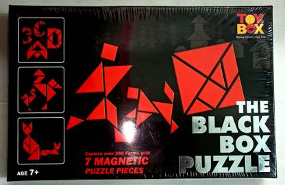 A SARKAR MAGIC WORLD THE BLACK BOX PUZZLE MAGIC / TOY BOX PUZZLE KIT BOX SET (MAGNETIC) 7 Magic Tricks