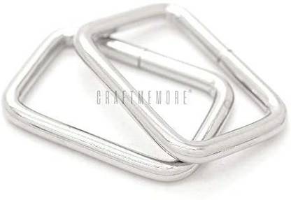 Craftmemore Metal Rectangle Buckle Ring Fits 58" 34" 1" Strap Heavy Duty Rectangular Cord for Bag Belt Loop Purse Making (34" x 20 p