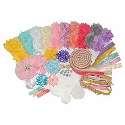 BERON 65 Pcs Headbands and Clips DIY Headand Kit Baby Shower Games Party Supplies for DIY Hair Bow Maker (AIH0235-3)