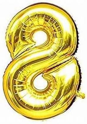 AADITTRAL Solid 8 Number Foil Balloon #008 Letter Balloon