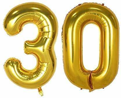 आदित्त्रल सॉलिड 30 Number Foil Balloon #30 लेटर बैलून