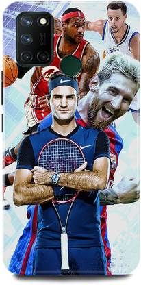 FEBOS Back Cover for Infinix Hot 10, X682B,Roger Federer, badminton player, badminton,messi, lakers, vollybaall,