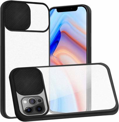 Senix Back Cover for Slider/Shutter Matte Translucent Soft Edges Camera Protection Back Cover for iPhone 12 (6.1)