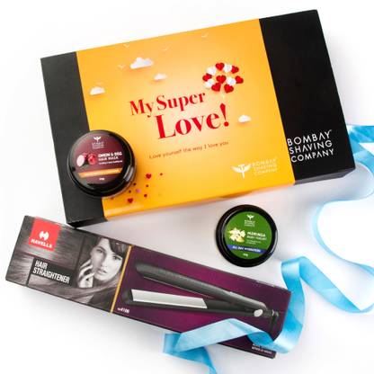 BOMBAY SHAVING COMPANY Hair Styling Value Kit with Havells Hair Straightener, Onion & Egg Hair Mask & Moringa Body Yogurt