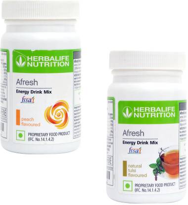 HERBALIFE Afresh Energy Drink Mix - Peach Flavor & Tulsi For Weight Loss Energy Drink