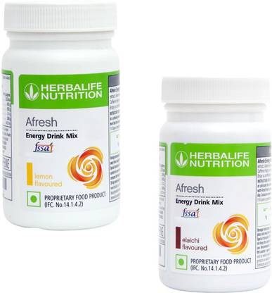 HERBALIFE Afresh Energy Drink Mix - Lemon Flavor & Elaichi Flavor For Weight Loss Energy Drink