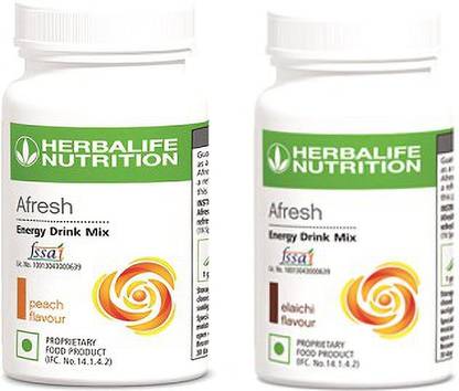 HERBALIFE Afresh Energy Drink Mix - Peach Flavor & Elaichi Flavor For Weight Loss Energy Drink
