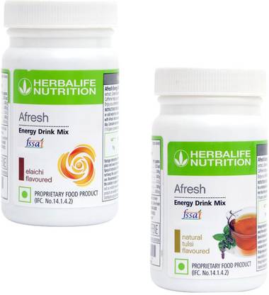 HERBALIFE Afresh Energy Drink Mix - Elaichi Flavor & Tulsi Flavor For Weight Loss Energy Drink
