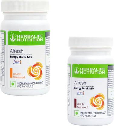HERBALIFE Afresh Energy Drink Mix - Peach Flavor & Elaichi For Weight Loss Energy Drink