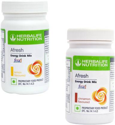 HERBALIFE Afresh Energy Drink Mix - Lemon Flavor & Cinnamon Flavor For Weight Loss Energy Drink