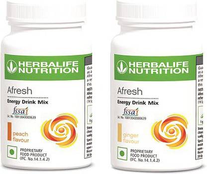 HERBALIFE Afresh Energy Drink Mix - Peach Flavor & Ginger Flavor For Weight Loss Energy Drink