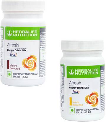 HERBALIFE Afresh Energy Drink Mix - Elaichi Flavor & Lemon Flavor For Weight Loss Energy Drink