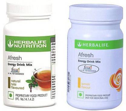 HERBALIFE Afresh Energy Drink Mix - Tulsi Flavor & Lemon Flavor For Weight Loss Energy Drink