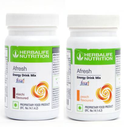 HERBALIFE Afresh Energy Drink - Elaichi Flavor & Peach Flavor For Weight Loss Energy Drink