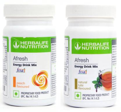 HERBALIFE Afresh Energy Drink - Peach Flavor & Tulsi Flavor For Weight Loss Energy Drink