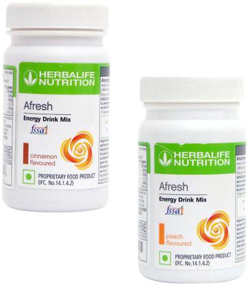 HERBALIFE Afresh Energy Drink Mix - Cinnamon Flavor & Peach Flavor For Weight Loss Energy Drink