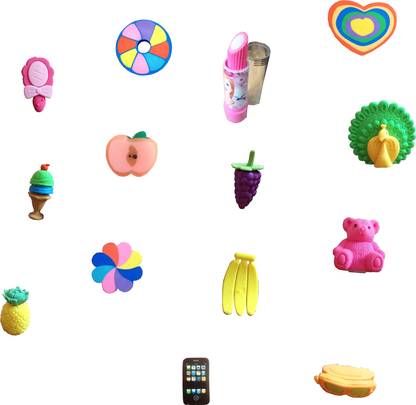 ToyVTX Pack of 14 Small Fancy Erasers StyleCOD1793 for Kids Non-Toxic Eraser