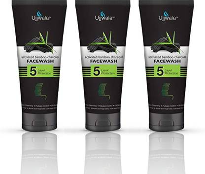 Ujjwala Pure & Natural Activated Bamboo Charcoal  (Combo of 3) (Charcoal) Face Wash