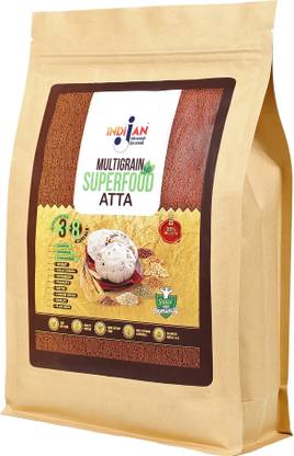 INDIJAN MULTIGRAIN SUPERFOOD ATTA/MULTIGRAIN ATTA WITH 35% MILLETS AND SUPERFOODS LIKE MORINGA LEAVES FIRST TIME,ALLROUNDER-100% TASTY,LOW NET CARB.HIGH IN PROTEIN,DIETARY FIBRE AND MULTI VITAMINS,ONE SERVE COVERS UPTO 50% OF RDA,1.5 KG