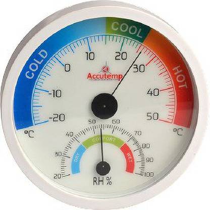 Accutemp 2 in 1 Dial Type Room Thermometer with Humidity Incubator Meter Barometer/Hygrometer for Home & Accurate Temperature Indicator Wall Mounting Analog Thermometer & Humidity Guage Instant Read Thermocouple Kitchen Thermometer