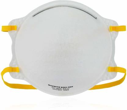 Makrite NIOSH Certified N95 Pre-Formed Cone - Synthetic Polyester Particulate Respirator Mask (White)