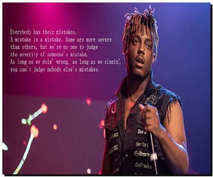 SKY DOT juice wrld quote stages microphone rapper Non Slip Base Mousepad