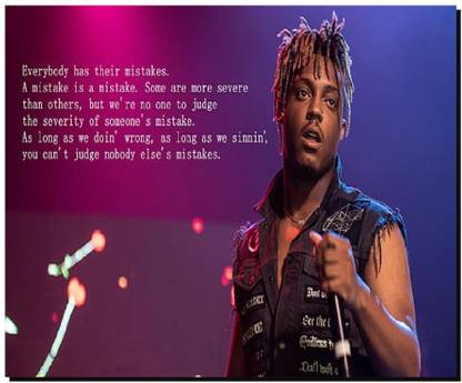 SKY DOT juice wrld quote microphone rapper musician Non Slip Base Mousepad