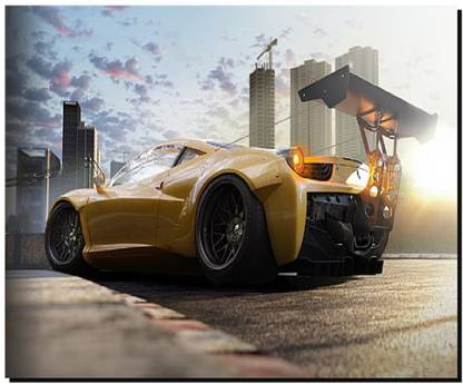 SKY DOT ferrari 458 yellow tuning Non Slip Base Mousepad