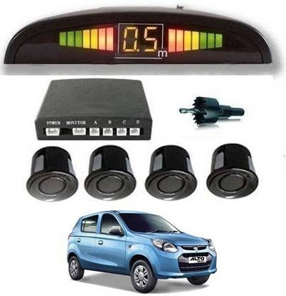 RS ENTERPRISES CARS Car Parking Sensor Reverse Backup Radar Sound Alarm System Universal Parking Sensor Electromagnetic Systems (4 pcs set, Black) For Maruti Suzuki Alto 800 Type-1 RSPARKINGSENSOR0118 Parking Sensor
