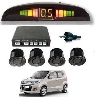 RS ENTERPRISES CARS Car Parking Sensor Revere Backup Radar Sound Alarm System Universal Parking Sensor Electromagnetic Systems (4 pcs set, Black) For Maruti Suzuki Wagon R Stingray RSPARKINGSENSOR0187 Parking Sensor