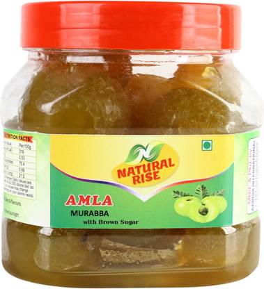 Natural Rise Premium Quality Handmade Homemade Pure Organic Amla Murabba with Brown Sugar (500 grams) Amla Murabba