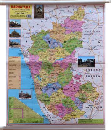 Karnataka Political Map (English) Paper Print