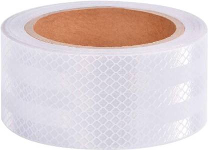 Just Rider High-Intensity Reflective Tape for Vehicles Bikes Clothes Helmets Mailboxes,Silver & White ( 51 mm x 3 m Red Reflective Tape